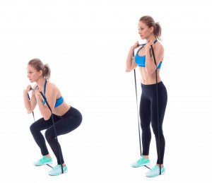 front squat with resistance band